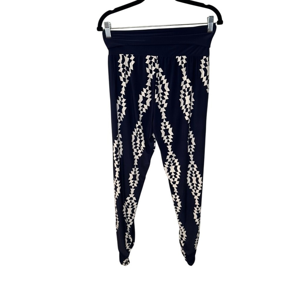 INC International Concepts Women Navy Geometric Print Jogger Pants‎ Size S